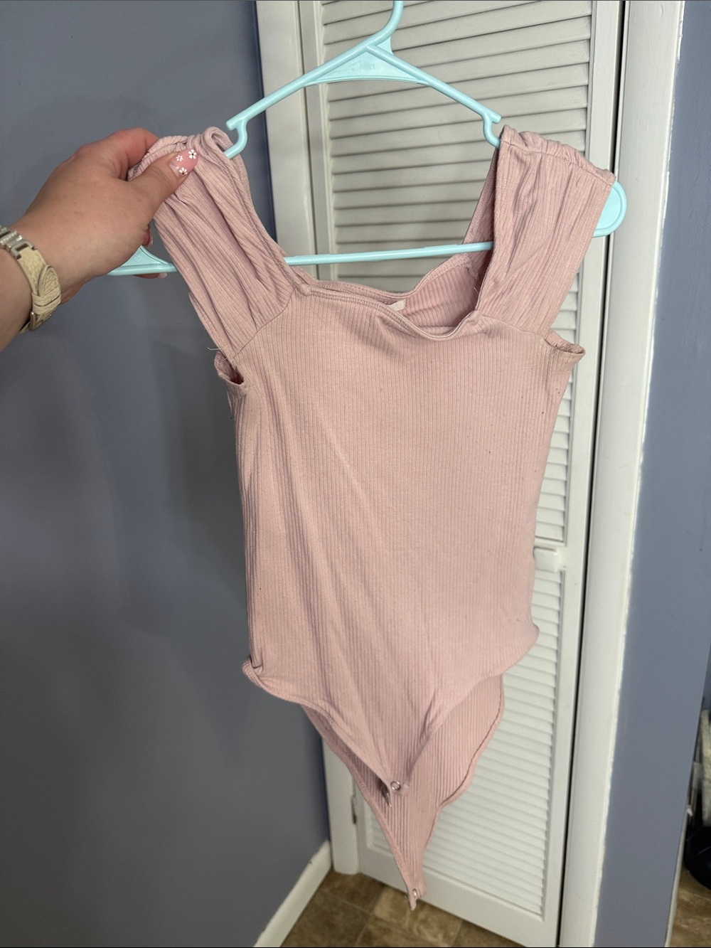 Maurices Ribbed Mauve Pink Tank Bodysuit
